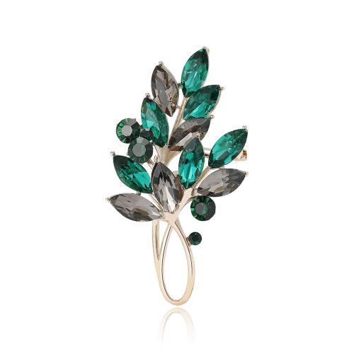 Rhinestone Zinc Alloy Brooch, for woman & with rhinestone 