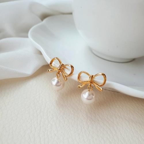 Sterling Silver Drop Earring, 925 Sterling Silver, with Shell Pearl, fashion jewelry & for woman 