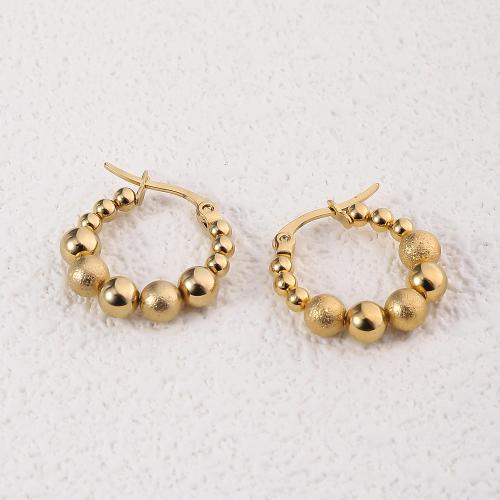 ステンレス　ダングル ピアス, 304ステンレススチール, 18Kゴールドメッキ, ファッションジュエリー & 女性用, 金色, 21mm, 売り手 ペア