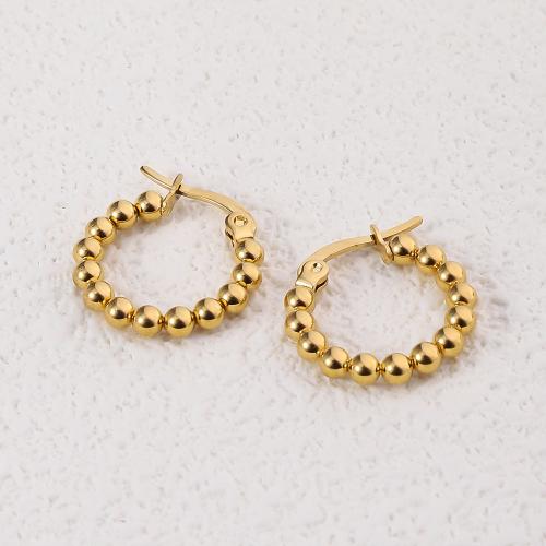 ステンレス　ダングル ピアス, 304ステンレススチール, 18Kゴールドメッキ, ファッションジュエリー & 女性用, 金色, 18mm, 売り手 ペア