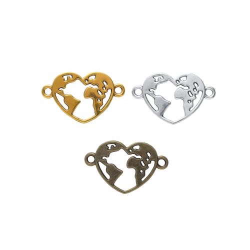 Zinc Alloy Charm Connector, Heart, plated, DIY & 1/1 loop Approx 