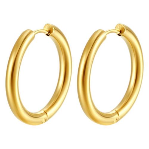 Stainless Steel Huggie Hoop Earring, 304 Stainless Steel, Donut, Vacuum Ion Plating, fashion jewelry & for woman 