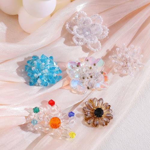 Snap Clip Findings, Crystal, Flower, DIY 