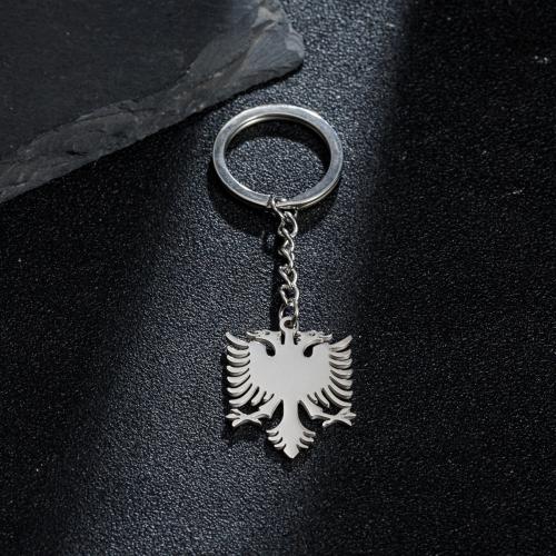 Stainless Steel Key Chain, 304 Stainless Steel, eagle, silver color plated, fashion jewelry 