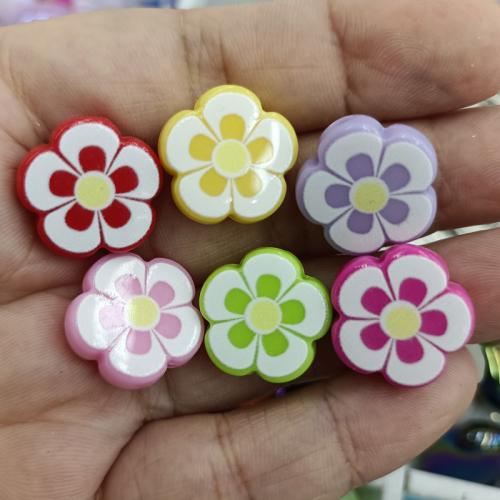 Printing Acrylic Beads, Flower, DIY 18mm 