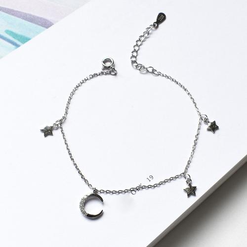 Мода ювелирные изделия anklet, Серебро 925 пробы, с 3CM наполнитель цепи, Женский, серебряный, длина:Приблизительно 20 см, продается PC