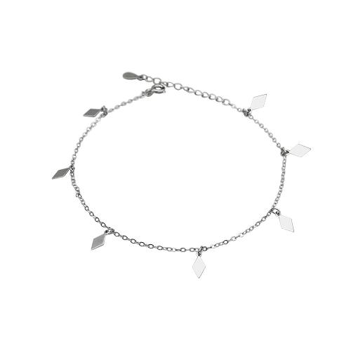 Tobillera de joyería de moda, plata de ley 925, con 3CM extender cadena, para mujer, plateado, longitud:aproximado 20 cm, Vendido por UD