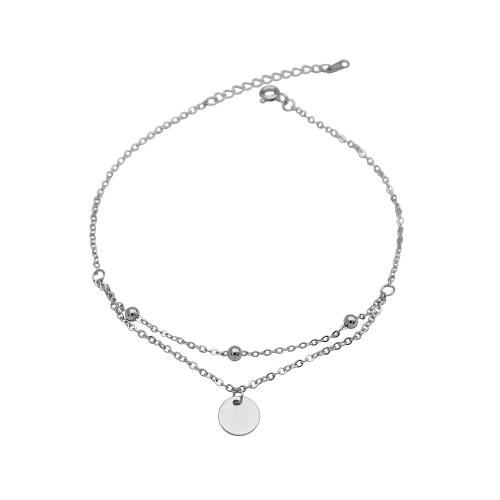 Mode Schmuck Fußkettchen, 925 Sterling Silber, mit Verlängerungskettchen von 3CM, für Frau, Silberfarbe, Länge:ca. 21 cm, verkauft von PC