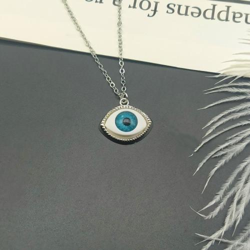 Evil Eye Jewelry Necklace, Zinc Alloy, with Resin, with 5cm extender chain, plated, Unisex Approx 45 cm 