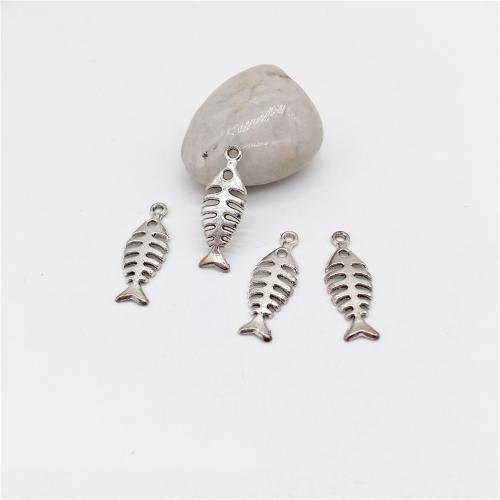 Zinc Alloy Jewelry Pendants, Fish Bone, antique silver color plated, DIY 