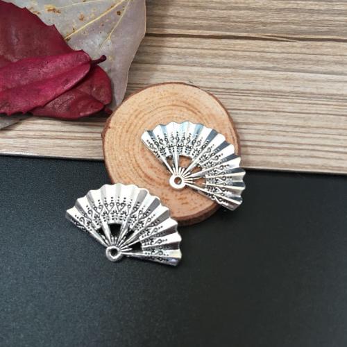 Zinc Alloy Jewelry Pendants, Fan, antique silver color plated, DIY 