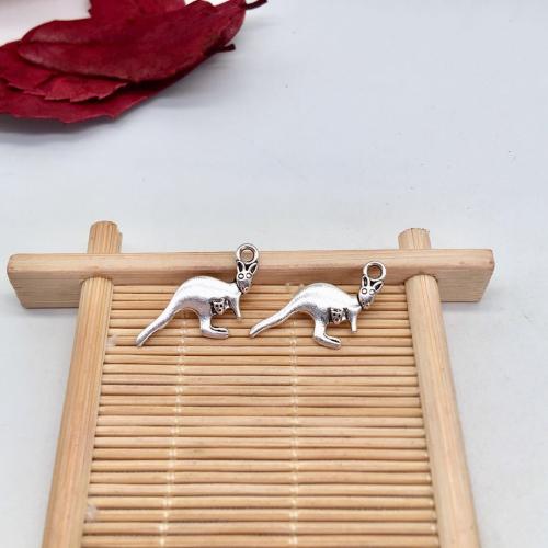 Zinc Alloy Animal Pendants, Kangaroo, antique silver color plated, DIY 