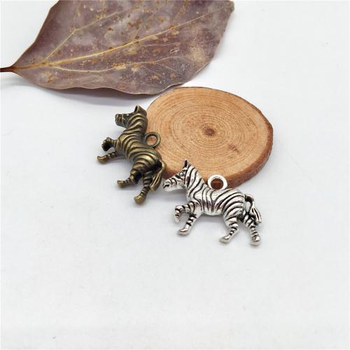 Zinc Alloy Animal Pendants, Zebra, plated, DIY 