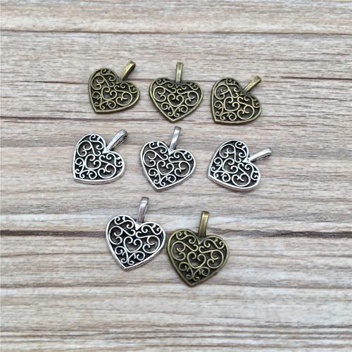 Zinc Alloy Heart Pendants, plated, DIY 