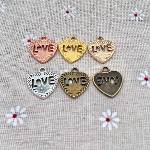 Zinc Alloy Heart Pendants, plated, DIY 