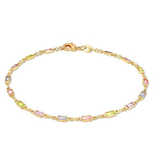 Zinc Alloy Anklet, with Crystal, fashion jewelry & for woman, multi-colored Approx 22 cm 