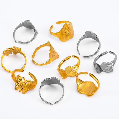 Edelstahl Fingerring, 304 Edelstahl, unisex & verschiedene Stile für Wahl, keine, 2PCs/Tasche, verkauft von Tasche[