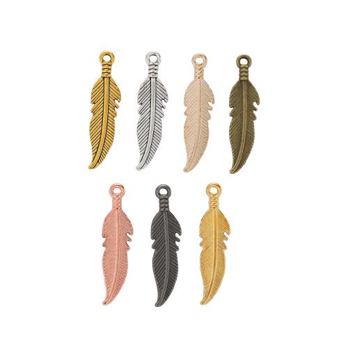 Zinc Alloy Feather Pendants, plated, DIY 