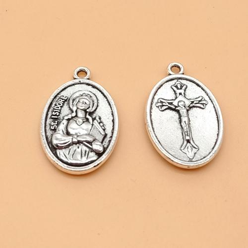 Zinc Alloy Saint Pendant, antique silver color plated, DIY 