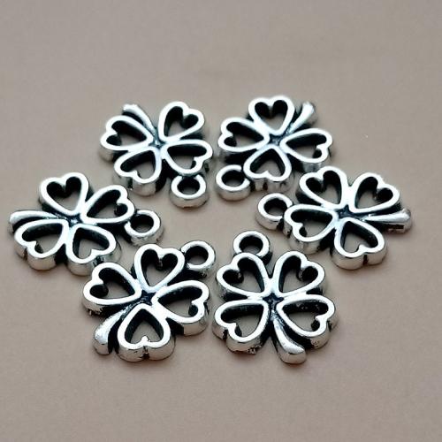 Zink-Legierung Clover Anhänger, Zinklegierung, vierblättriges Kleeblatt, antik silberfarben plattiert, DIY, 16x13mm, 50PCs/Tasche, verkauft von Tasche[