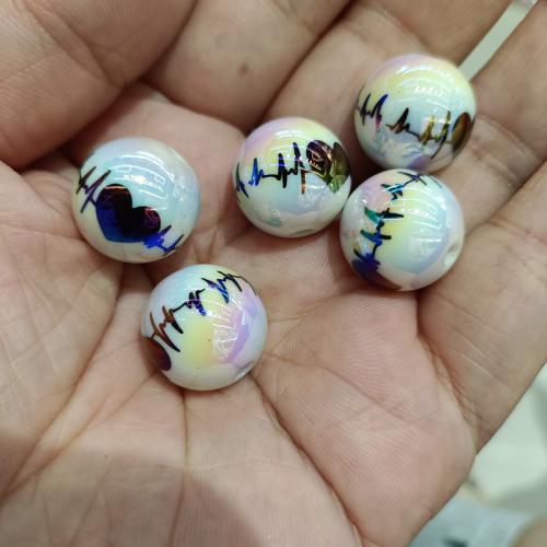 Plating Acrylic Beads, Round, DIY 16mm 