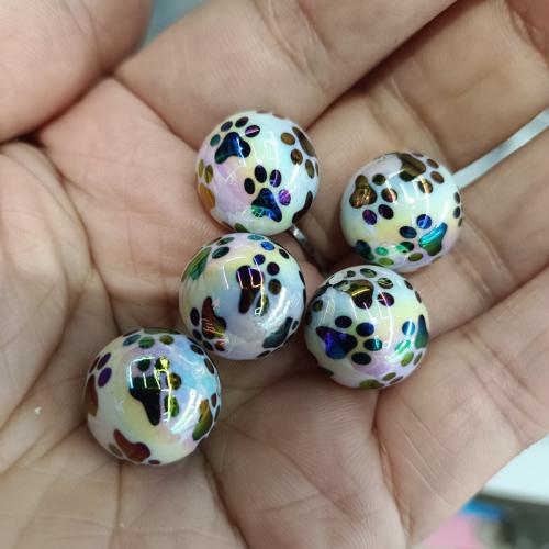 Plating Acrylic Beads, Round, DIY 16mm 