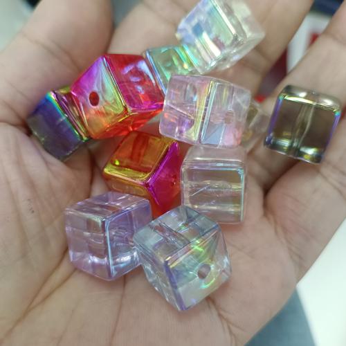 Transparent Acrylic Beads, Square, DIY 14mm 