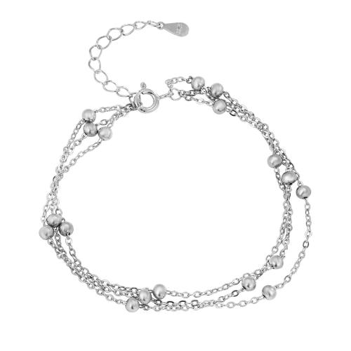 Sterling Silber Armbänder, 925 Sterling Silber, mit Verlängerungskettchen von 3CM, für Frau, Silberfarbe, Länge:ca. 16 cm, verkauft von PC