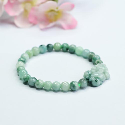 jade bracelet, bête sauvage Fabuleuse, style folk & unisexe, grade A, beads length 6mm Environ 6-8 pouce, Vendu par PC