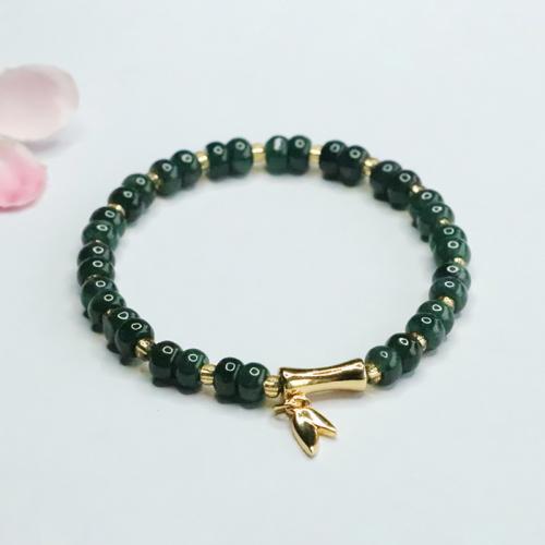 jade bracelet, avec alliage de zinc, bambou, fait à la main, style folk & pour femme, grade A, beads length 5mm Environ 6-8 pouce, Vendu par PC