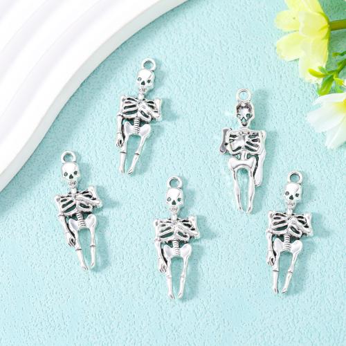 Fashion Halloween Pendant, Zinc Alloy, Skeleton, antique silver color plated, DIY Approx [