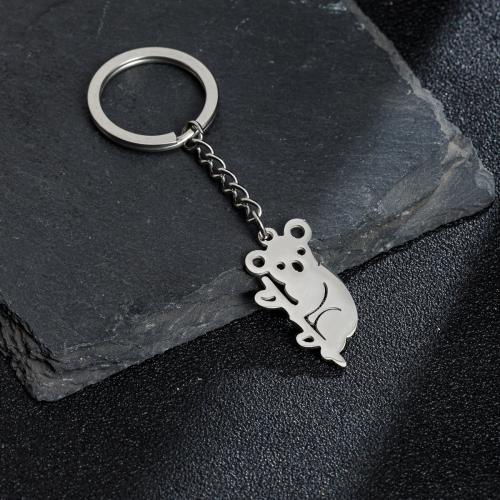 Stainless Steel Key Clasp, 304 Stainless Steel, Koala, plated, fashion jewelry 