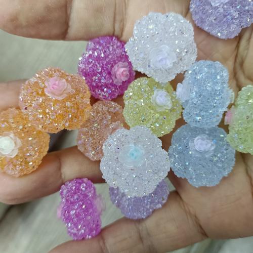 Acrylic Jewelry Beads, Flower, DIY, mixed colors, 22mm 