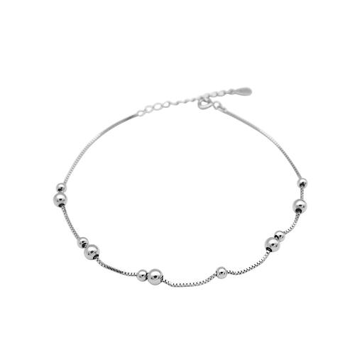 Tobillera de joyería de moda, plata de ley 925, con 3CM extender cadena, para mujer, plateado, longitud:aproximado 19 cm, Vendido por UD