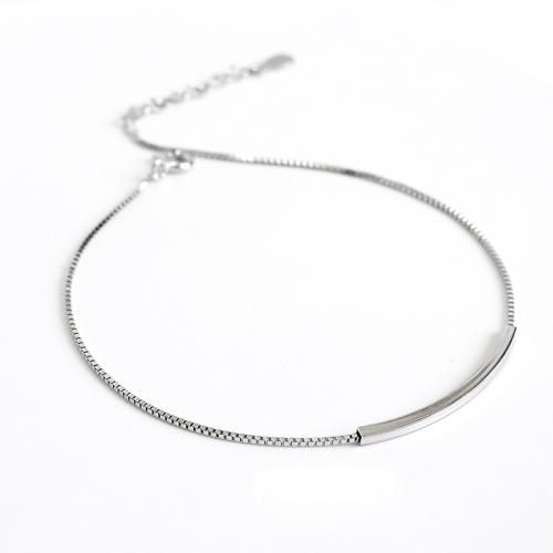 Tobillera de joyería de moda, plata de ley 925, con 3CM extender cadena, para mujer, plateado, longitud:aproximado 20 cm, Vendido por UD