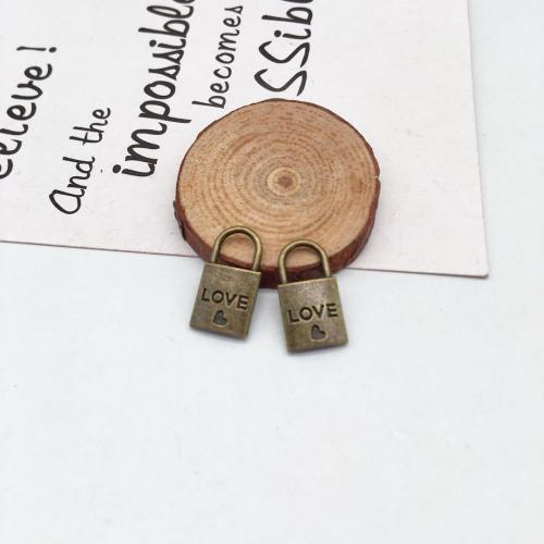 Zinklegierung Türschloss Anhänger, antike Bronzefarbe plattiert, DIY, 20x10mm, 100PCs/Tasche, verkauft von Tasche