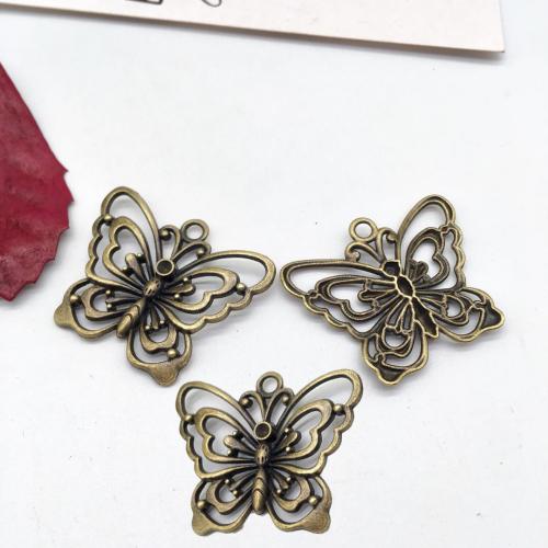 Zinc Alloy Animal Pendants, Butterfly, antique bronze color plated, DIY 