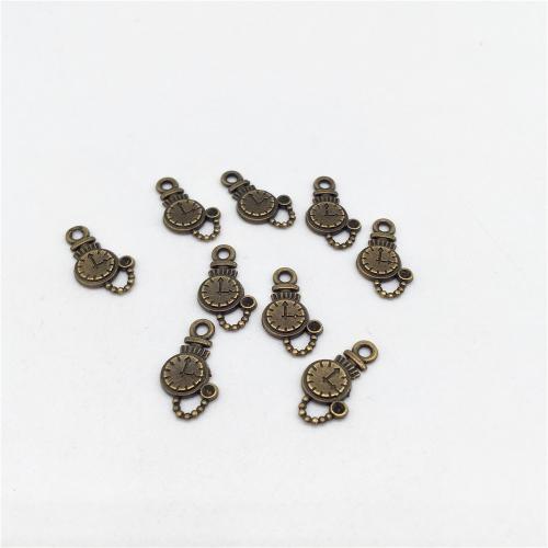 Zink Legierung Schmuck Anhänger, Zinklegierung, Wecker, antike Bronzefarbe plattiert, DIY, 17x9mm, 100PCs/Tasche, verkauft von Tasche