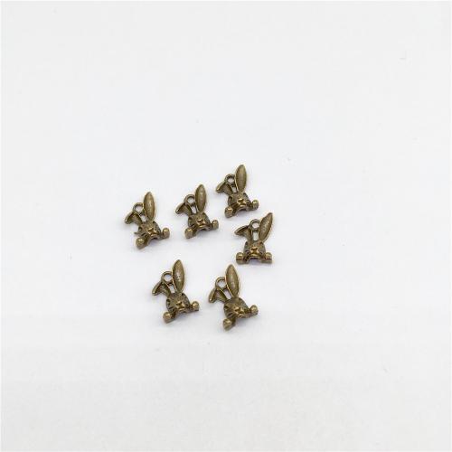 Zinklegierung Tier Anhänger, Hase, antike Bronzefarbe plattiert, DIY, 10x15x5mm, 100PCs/Tasche, verkauft von Tasche