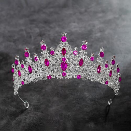 Tiaras nupciales, aleación de zinc, con Cristal, para novia & con diamantes de imitación, más colores para la opción, Vendido por UD