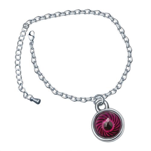 alliage de zinc bracelet, avec Acrylique, Rond, Placage de couleur argentée, pour femme & émail selon l'humeur, Vendu par PC