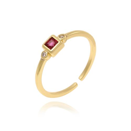 Anillo de dedo de cobre amarillo zirconia pavimenta Cubic, metal, chapado, micro arcilla de zirconia cúbica & para mujer, más colores para la opción, Vendido por UD