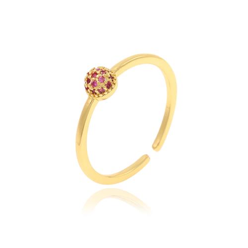 Anillo de dedo de cobre amarillo zirconia pavimenta Cubic, metal, chapado, micro arcilla de zirconia cúbica & para mujer, más colores para la opción, Vendido por UD