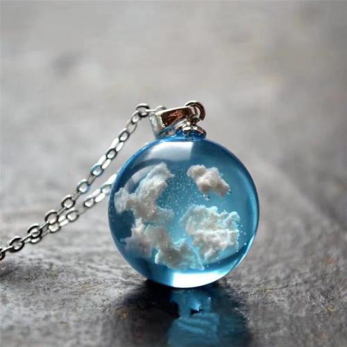 Resin Zinc Alloy Necklace, with Resin, plated & for woman Approx 41-50 cm [