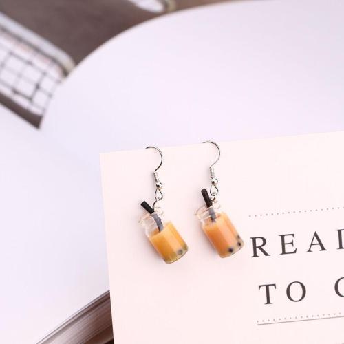 Resin Zinc Alloy Earring, with Resin, plated, fashion jewelry & for woman [