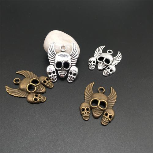 Colgantes de Aleación de Zinc en Forma Calavera, chapado, Bricolaje, más colores para la opción, 33x26mm, 100PCs/Bolsa, Vendido por Bolsa