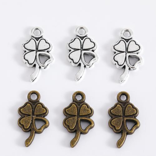 Zink-Legierung Clover Anhänger, Zinklegierung, vierblättriges Kleeblatt, plattiert, DIY, keine, 20x10.5x2.5mm, 100PCs/Tasche, verkauft von Tasche