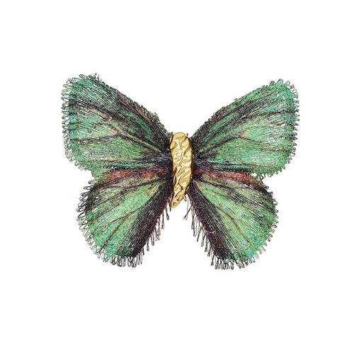 Broche de Tela, aleación de zinc, con paño, Mariposa, para mujer, más colores para la opción, 57x45mm, Vendido por UD