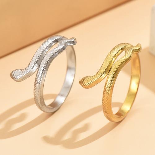 Stainless Steel Finger Ring, 304 Stainless Steel, Snake, fashion jewelry & for woman US Ring 