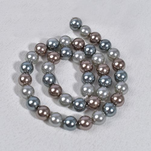 Glass Pearl Beads, Round, DIY mixed colors Approx 40 cm 